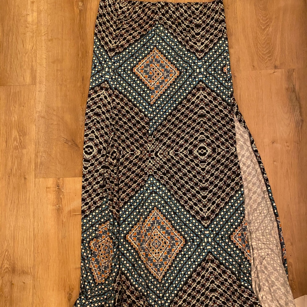 Anthropology Aztec/tribal/boho maxi skirt large